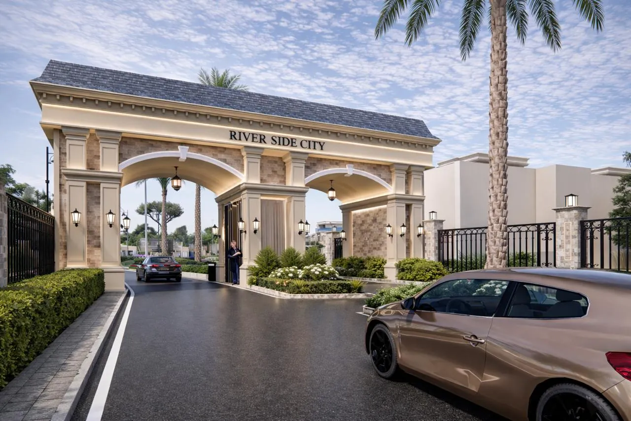 Golden Avenue Riverside City gated entrance arch, Haridwar